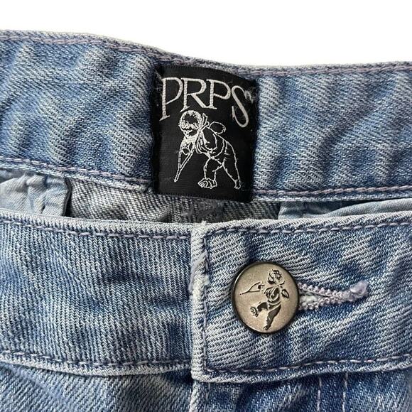 PRPS Women's Tapered Crop Jeans Seamed Denim Gaucho Pants In Light Wash Size 31 - Picture 9 of 16